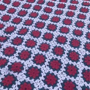 Handmade crocheted granny patch blanket